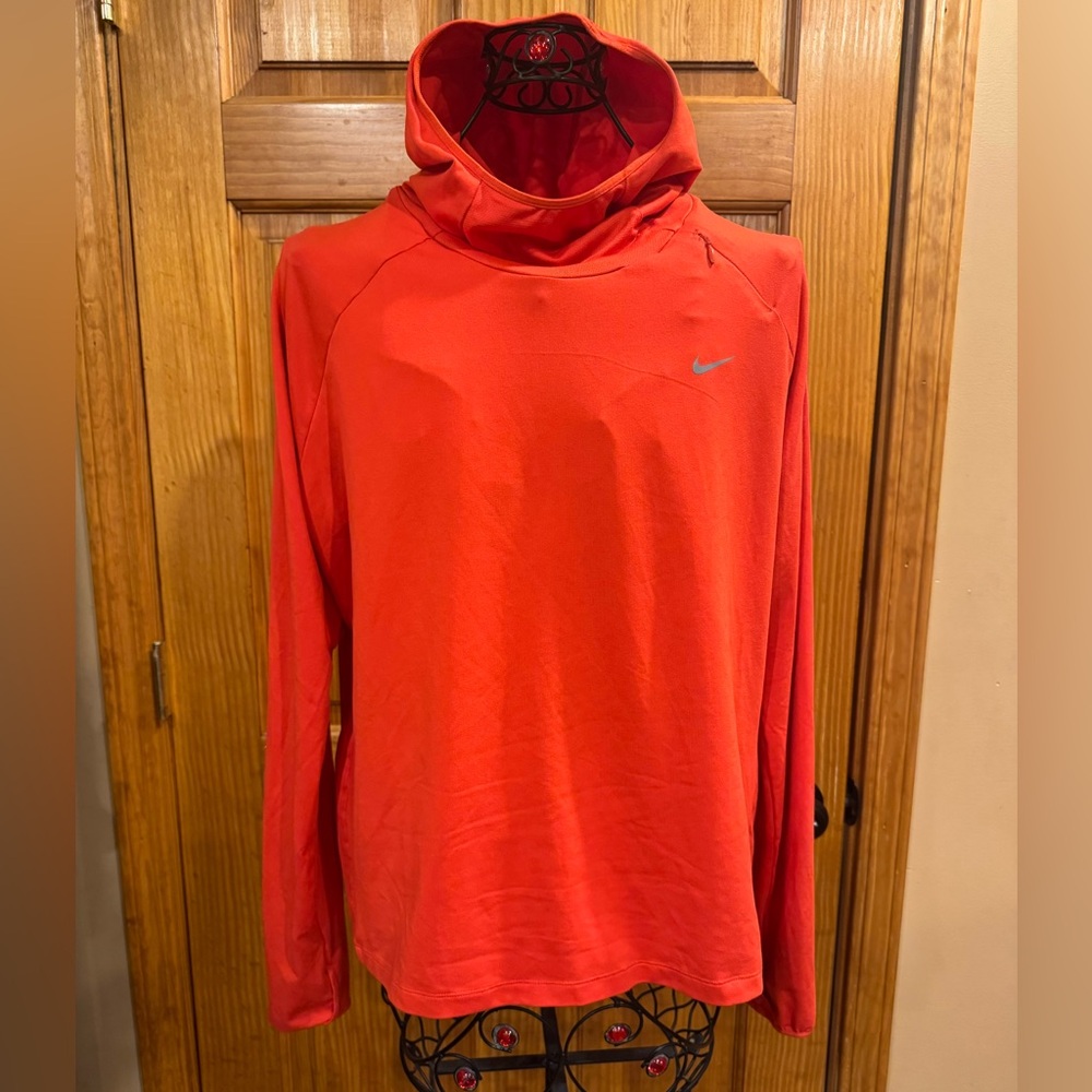 Nike Element Dri-Fit Running Hoodie Raglan Long Sleeve Sweatshirt Orange XL